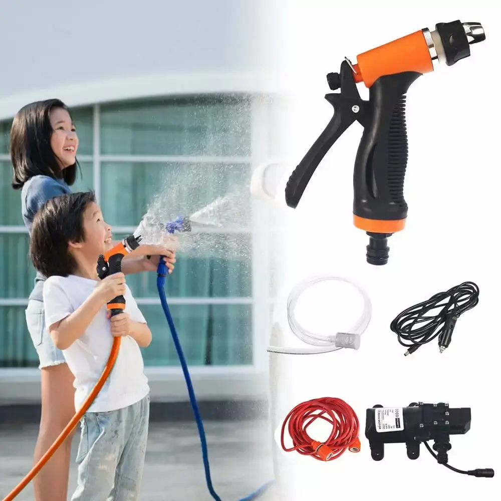 Lindbes 12V DC Car Washer Kit High-Pressure Water Pump Cleaning None