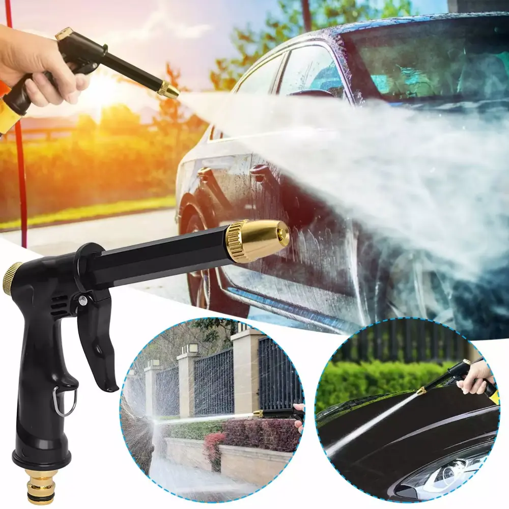 Long Rod Black High Pressure Car Wash Spray Shower Powerful Brush Cleaning