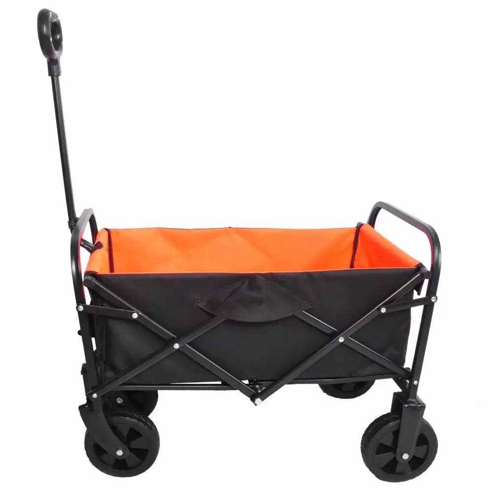 Mini Folding Wagon Large Capacity Outdoor Garden Travel-friendly Grocery Cart Heavy-duty Steel Frame Foldable Utility Shop...