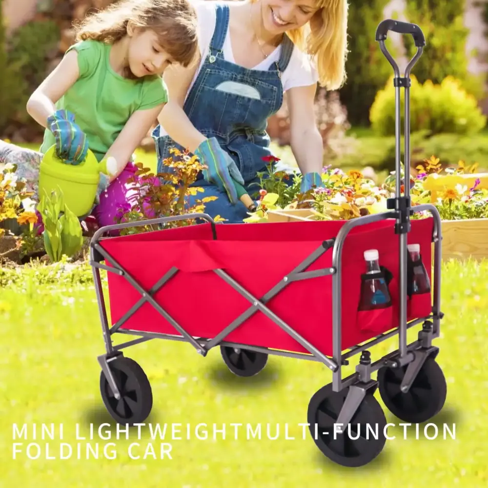 Outdoor Garden Multipurpose Micro Collapsible Beach Trolley Cart Air Tires Camping Sports and Kids