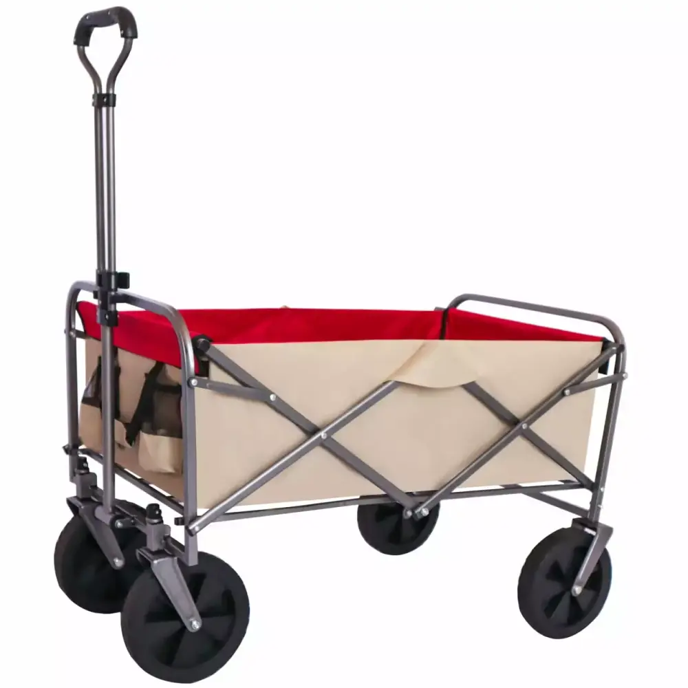 Outdoor Garden Multipurpose Micro Collapsible Beach Trolley Cart Heavy Duty Folding Garden Travel-friendly Hand Cart