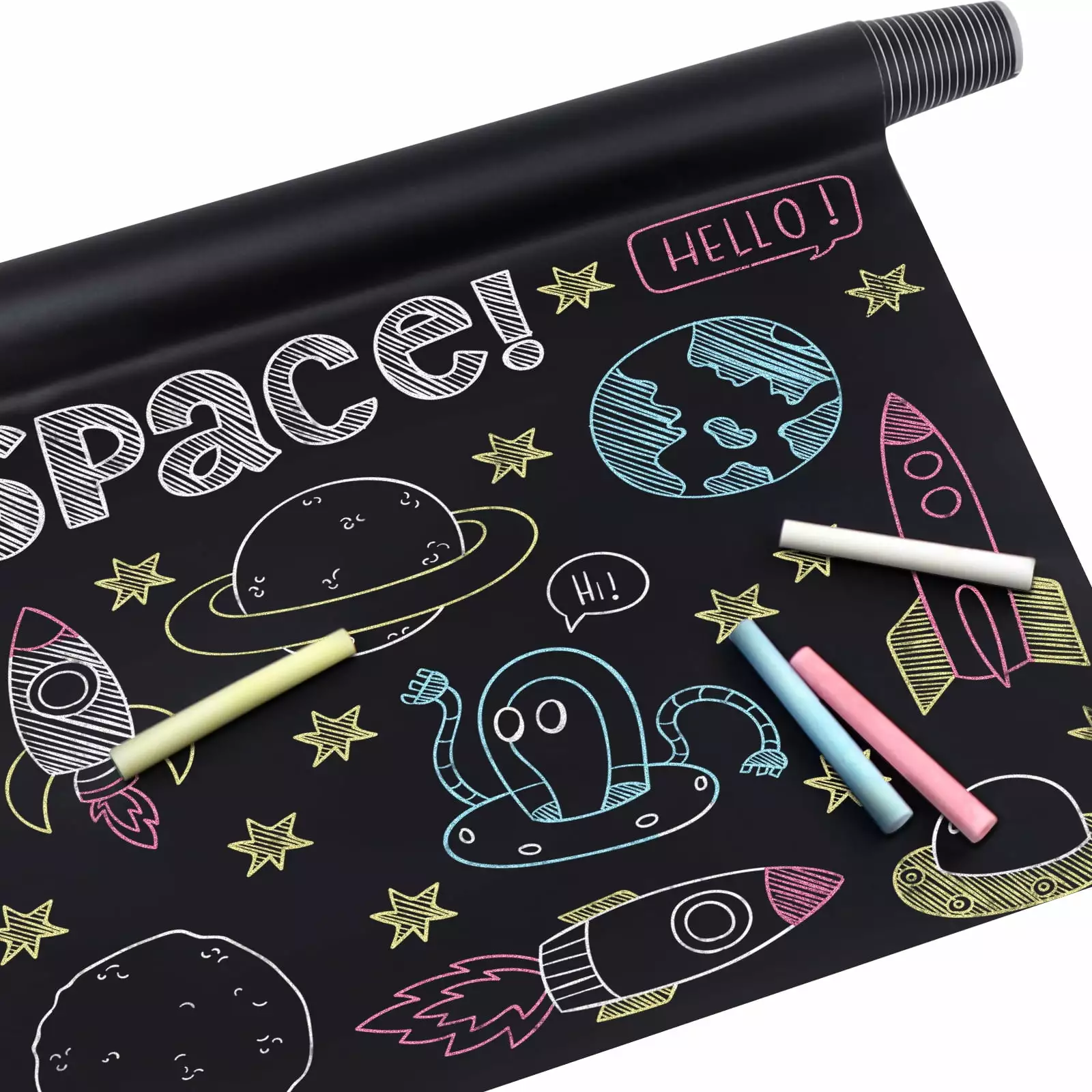 SEKKVY 78.7 x17.7 Black Multifunctional Chalkboard Wall Decal Paper Roll Chalk Sticks