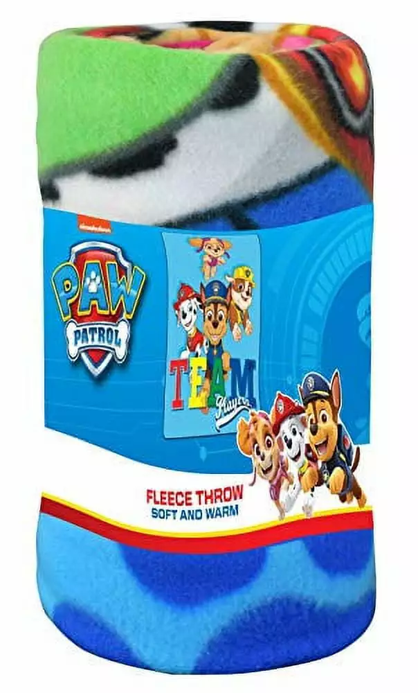 Paw Patrol Throw Blanket - Chase Team Players Design 45 x 60 Inches Girls and Boys
