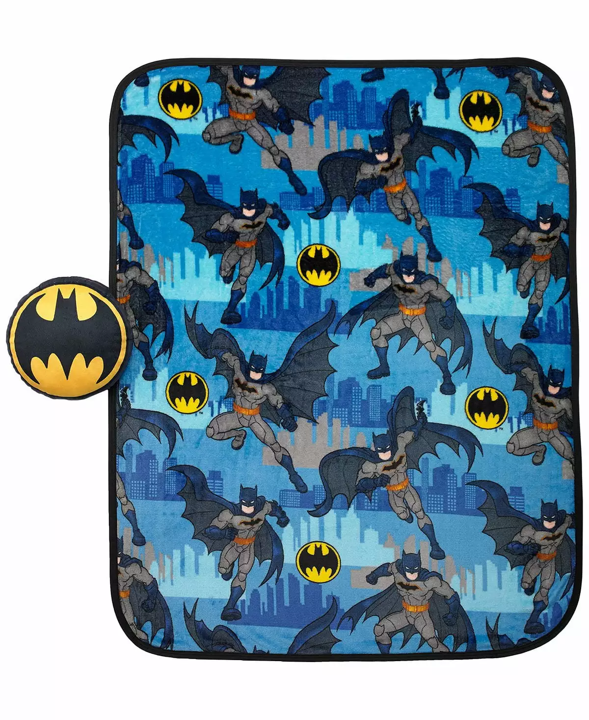 Franco Manufacturing Batman Pillow & Throw Nogginz Set Navy 40 x 50
