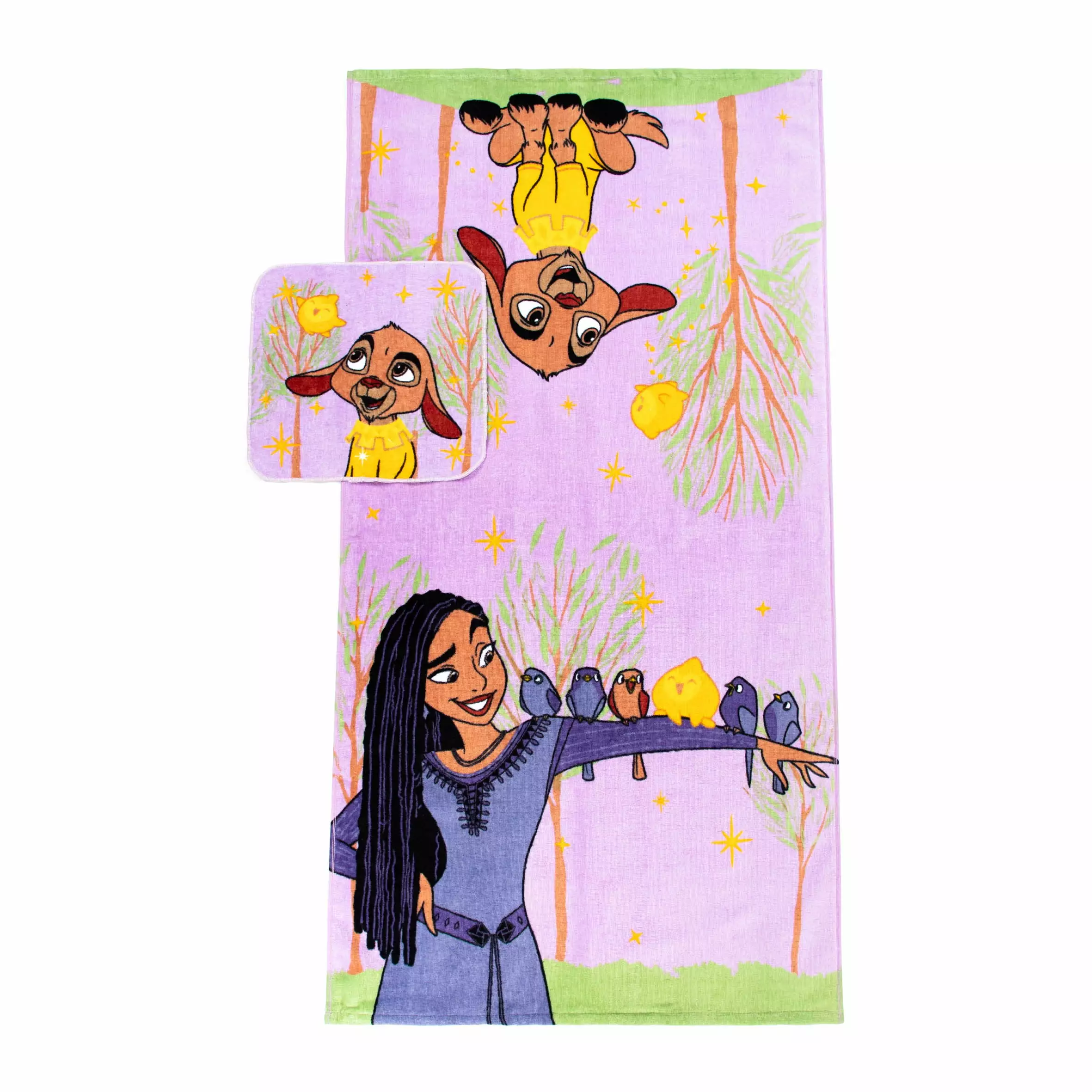 Disney Wish Kids Cotton 2 Piece Bath Towel and Washcloth Set - Magical Disney Bath Accessories