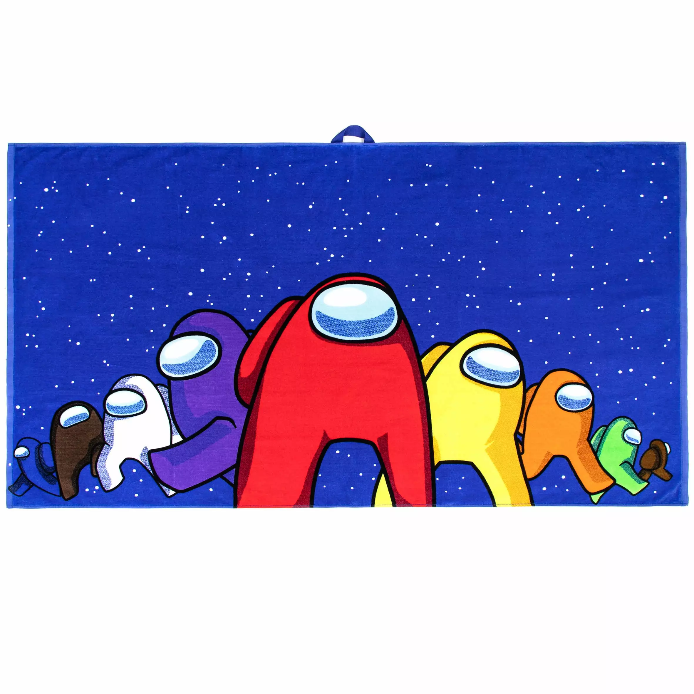 Among Us Crewmates Oversized Kids Towel Hanging Loop Cotton Blue - Game Themed Bath Towel Innersloth