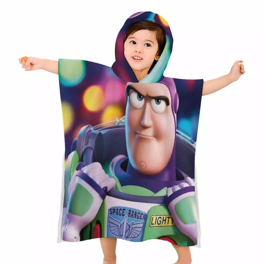 Buzz Lightyear Toy Story Kids Beach Towel Hood - Soft Quick Dry Absorbent Hooded Towel Swim Pool Bath Ktiywro