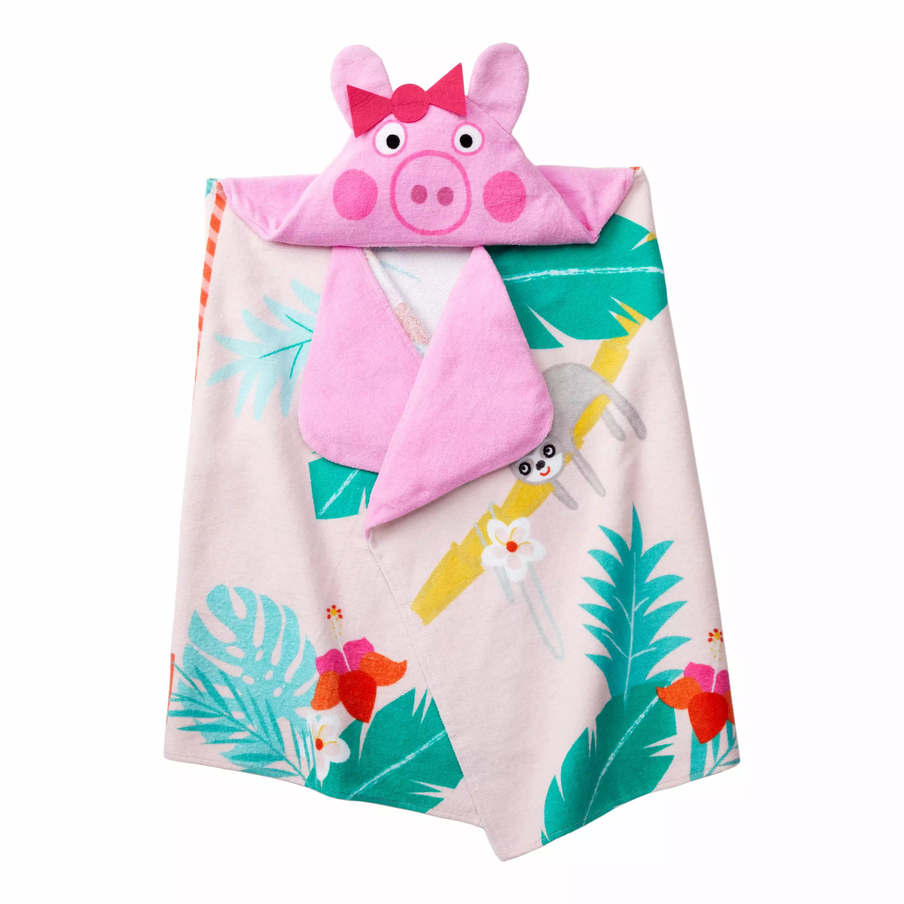 Peppa Pig Kids Cotton Hooded Towel - Cute Cartoon Bath & Beach Towel Toddlers & Preschoolers