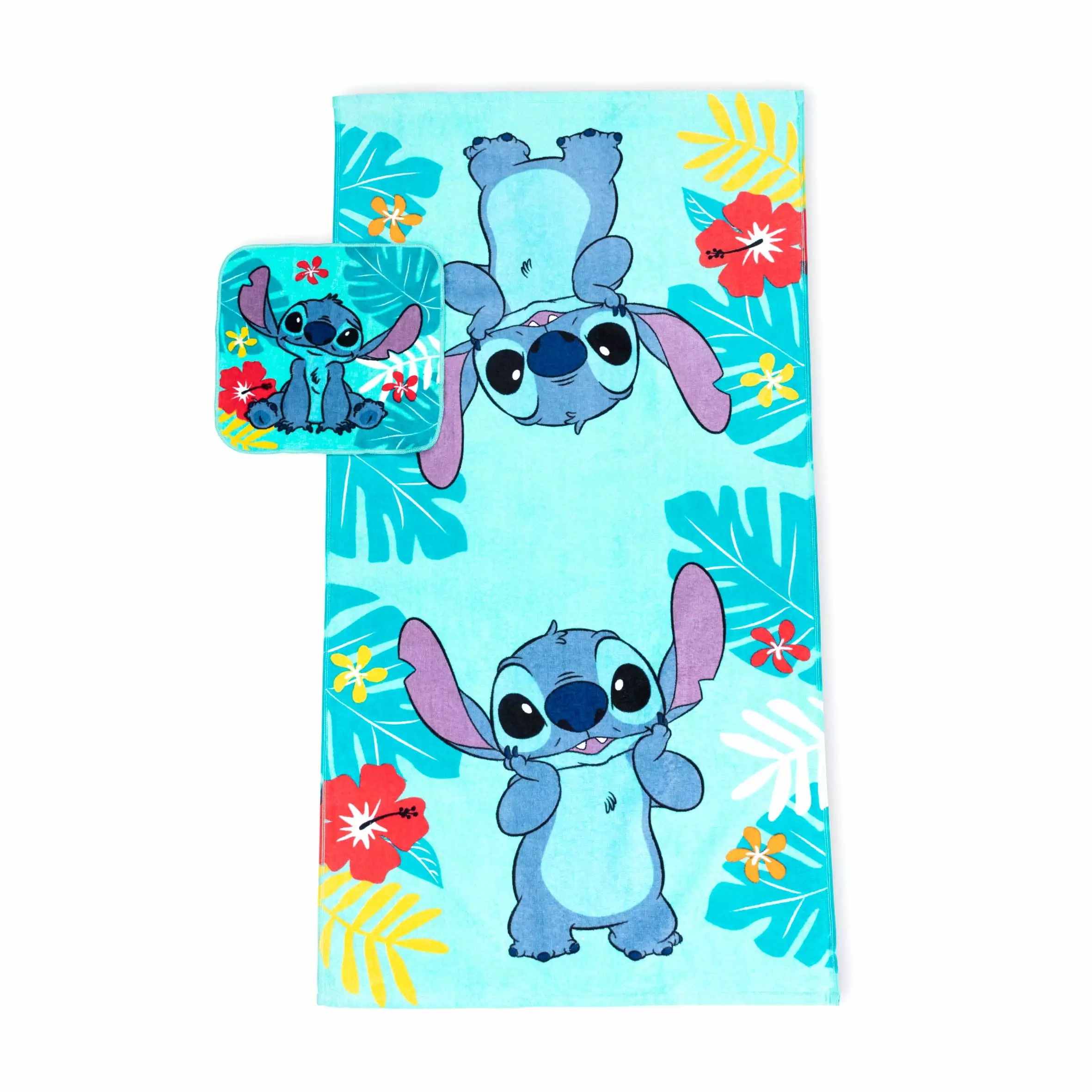 Stitch Kids Cotton 2 Piece Towel and Washcloth Set - Disney Lilo & Stitch Bath Towel