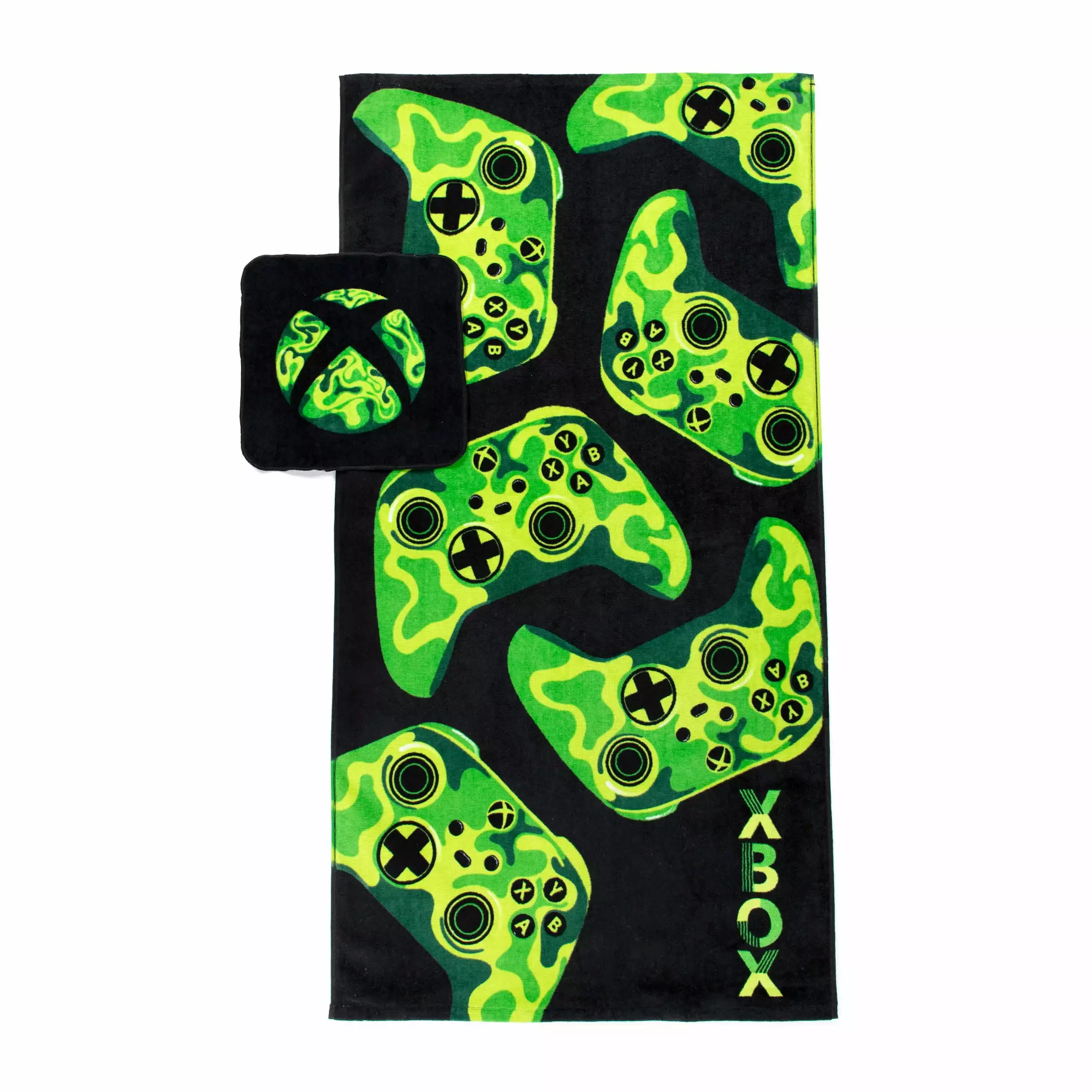 XBox Kids Cotton 2 Piece Towel and Washcloth Set - Gaming Themed Bath Accessories