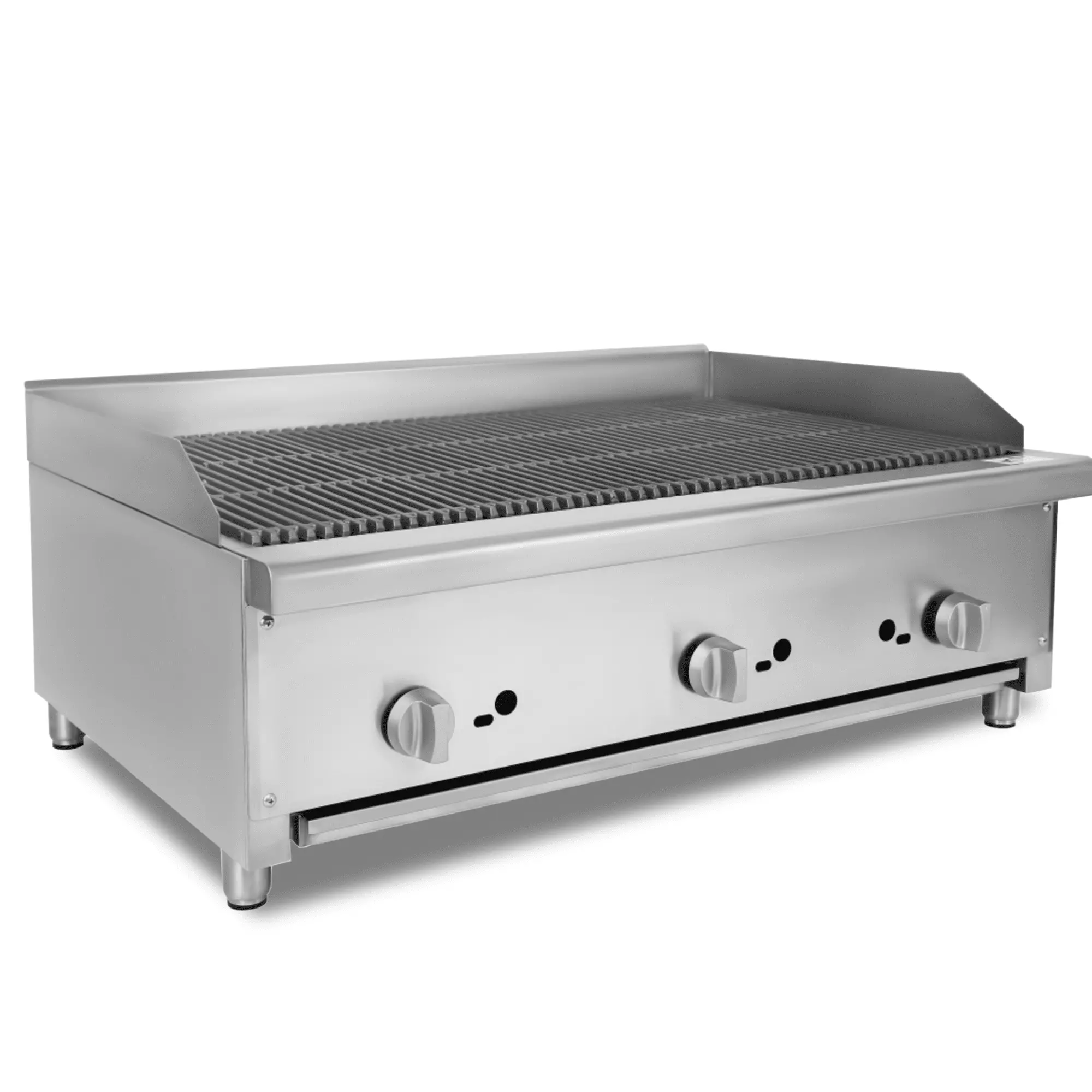 36 Commercial Charbroilers Heavy Duty Natural Propane Gas 3 Burners Stainless Steel BBQ Grill WMAOT