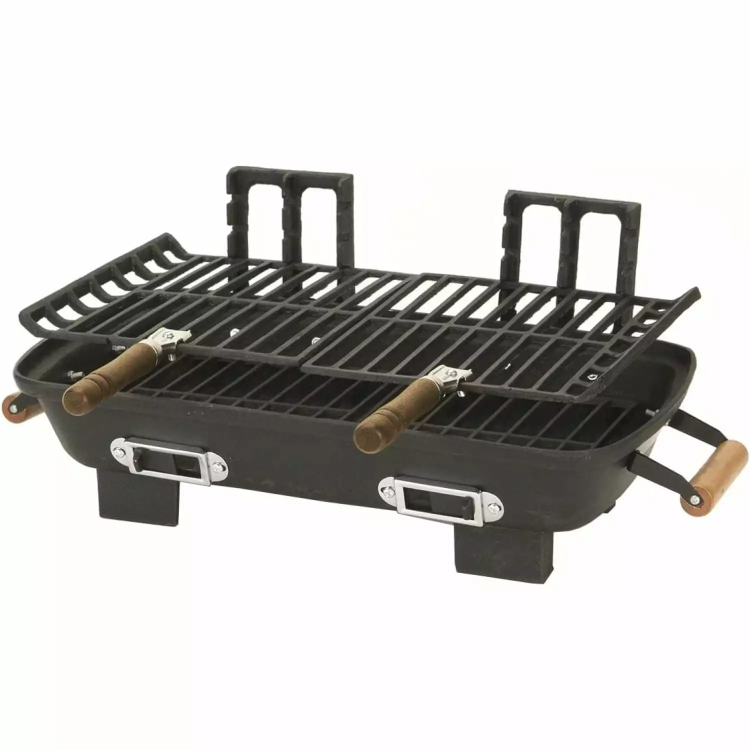 10 X 18 Inch Cast Iron Charcoal Grill Black Metal Home Backyard Barbecue XYD