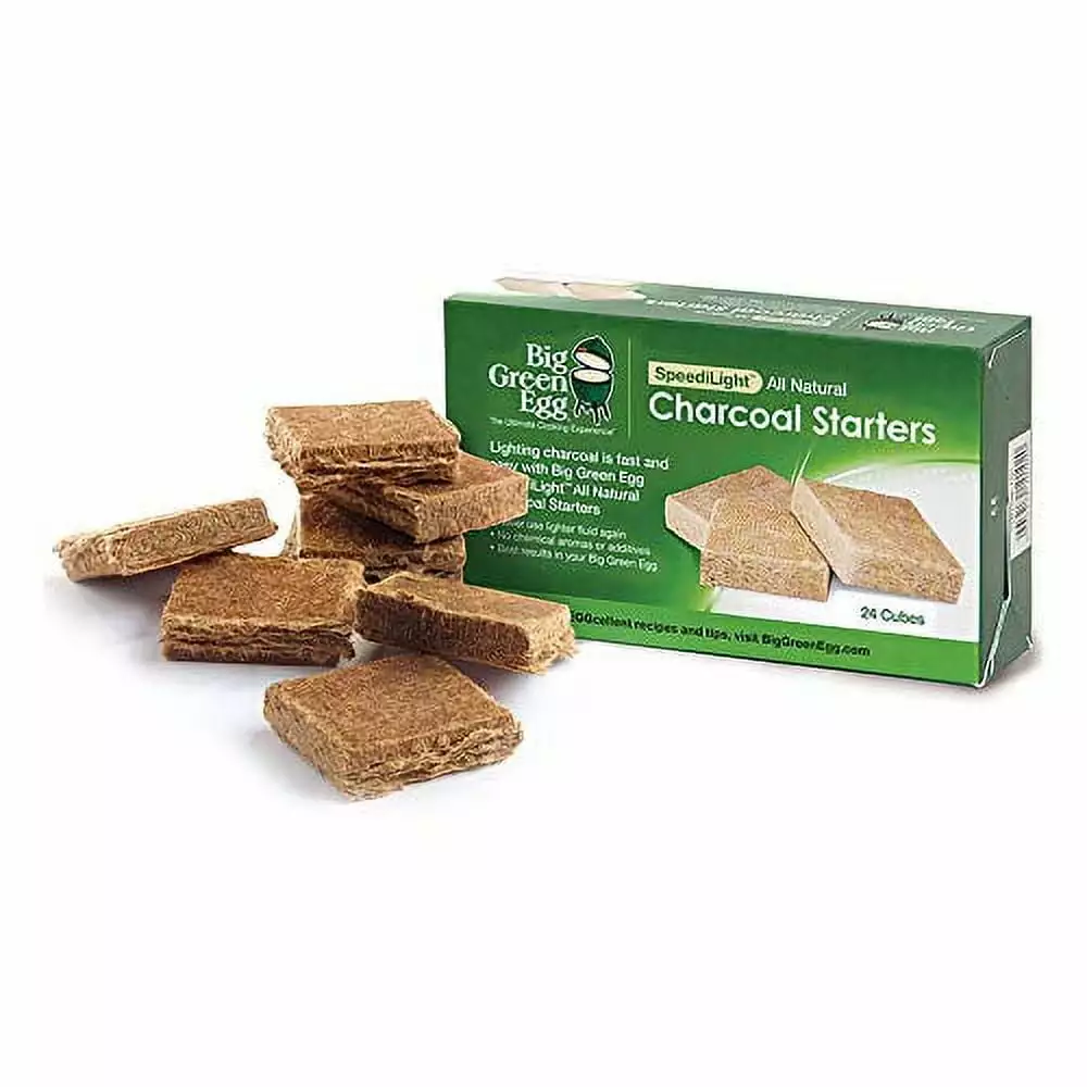 Big Green Egg All Natural Charcoal Starters - 24 Cubes Easy Fire Ignition