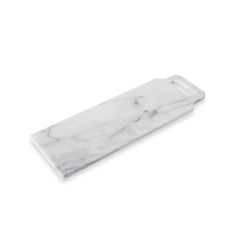 Fox Run 18 x 6 Inch White Marble Paddle Board Cheese and Charcuterie