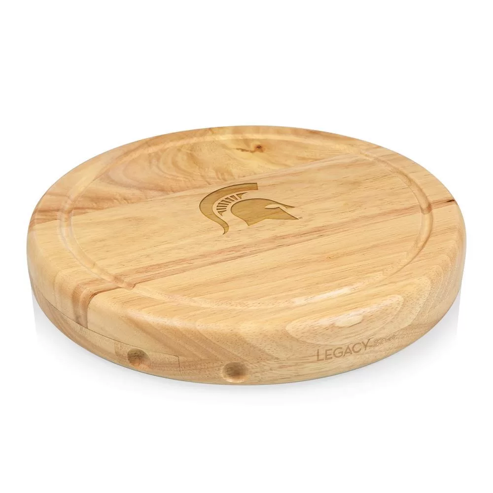 TOSCANA Michigan State Spartans Circo Wood Cheese Board Set Tools