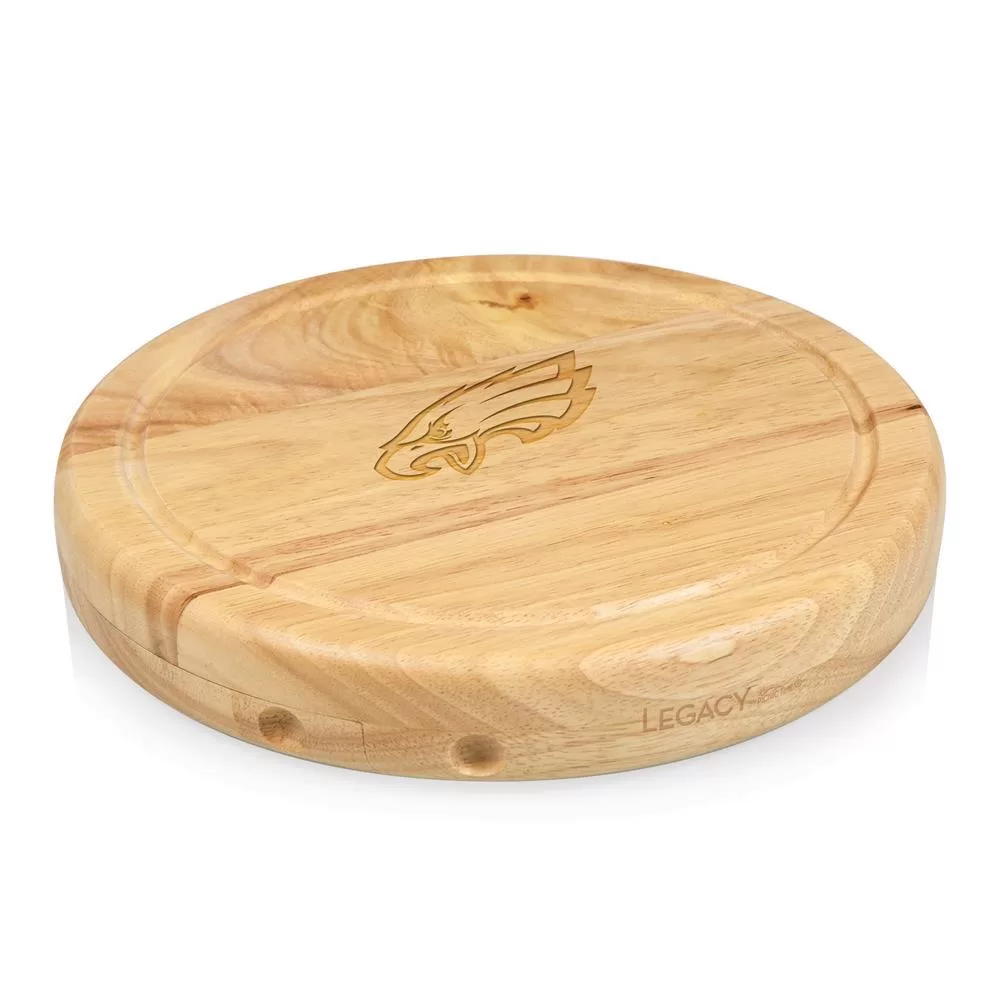 TOSCANA Philadelphia Eagles Circo Wood Cheese Board Set Tools