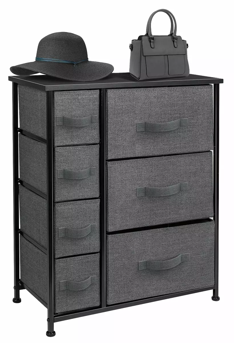 Sorbus 7-Drawer Chest Dresser Wood Top and Fabric Drawers Bedroom