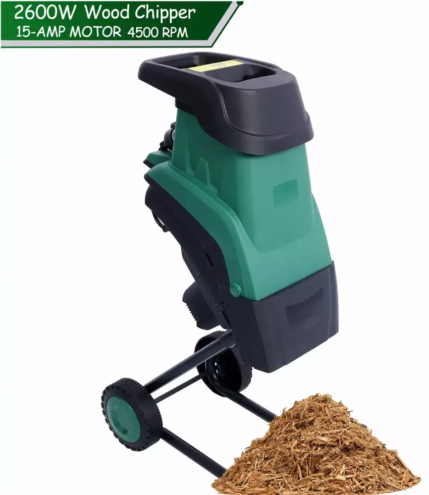 2--1 Wood Chipper Shredder Seizeen 15Amp Electric Leaf Shredder 60L Collection Bag