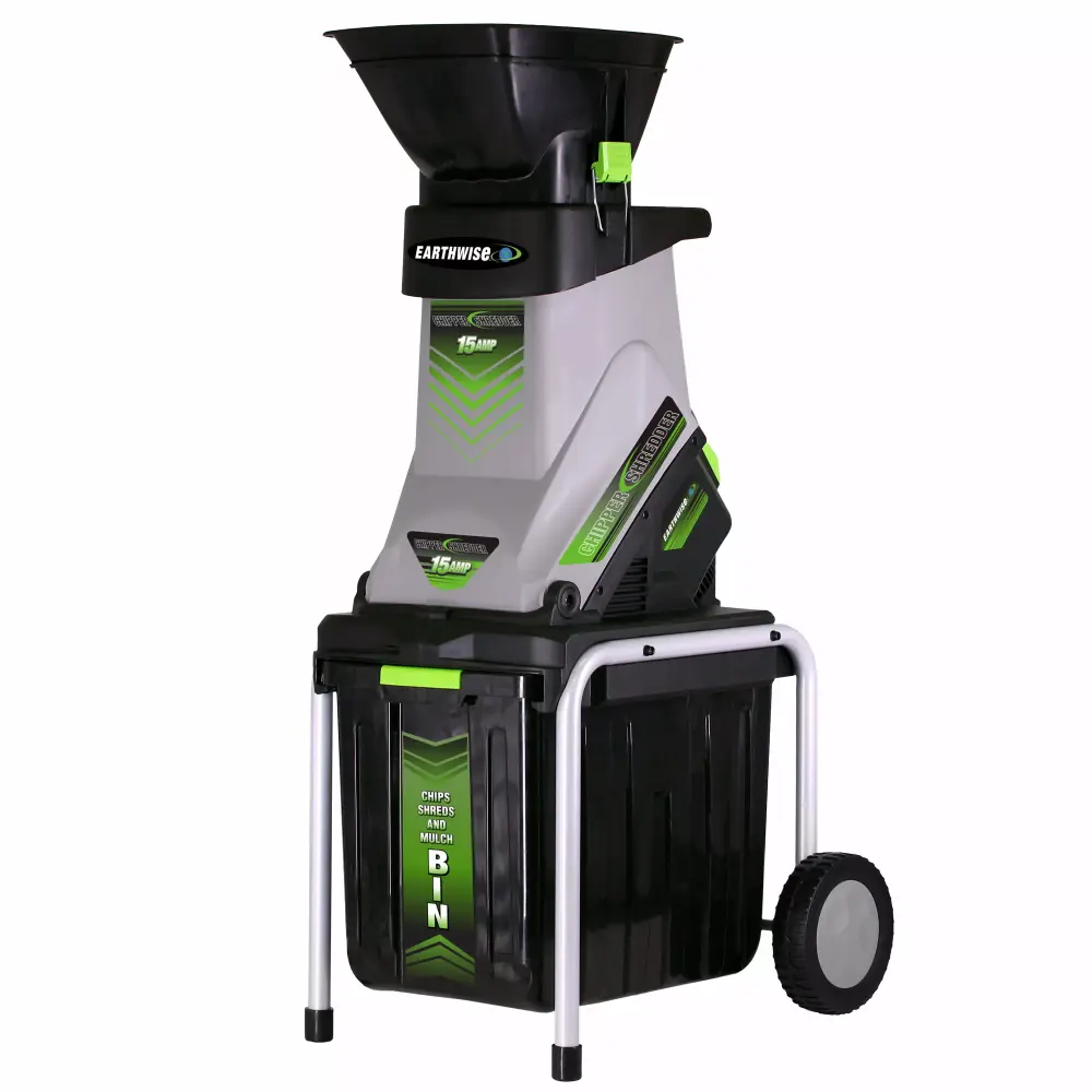 Earthwise GS70015 15-Amp Corded Electric Garden Chipper Shredder Collection Bin