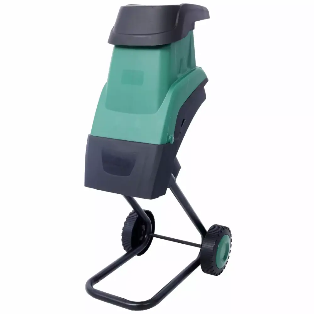 Travel-friendly 15Amp Electric Wood Chipper Shredder Wheels and Collection Bag