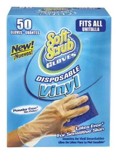Soft Scrub 11250-16 Disposable Vinyl Gloves 50 Count