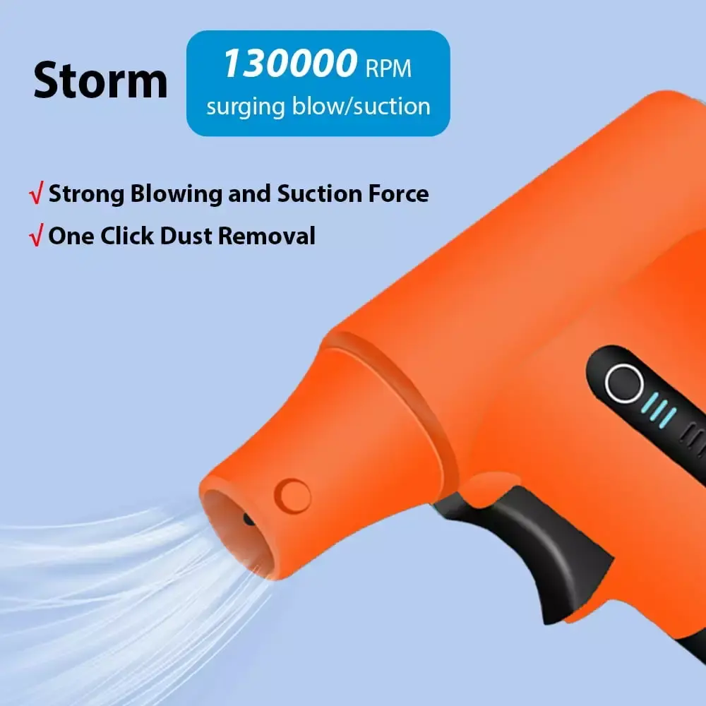 Electric Air Duster Blower Travel-friendly Handheld Turbo Fan Cars Computers 130000rpm Speed