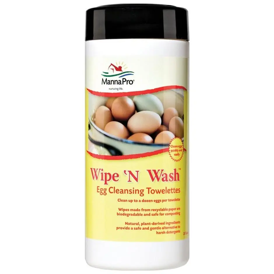 Wipe 'N Wash Egg Cleansing Towelettes Easy Cleaning Manna Pro