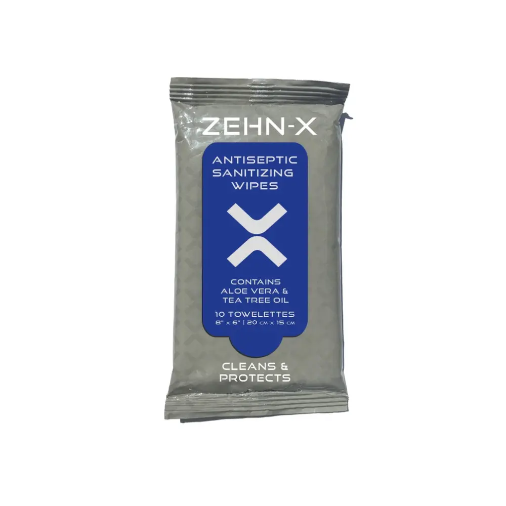 Zehn-X WPC20-160 Antiseptic Sanitizing Wipes 10 Count Disposable Cleaning Cloths