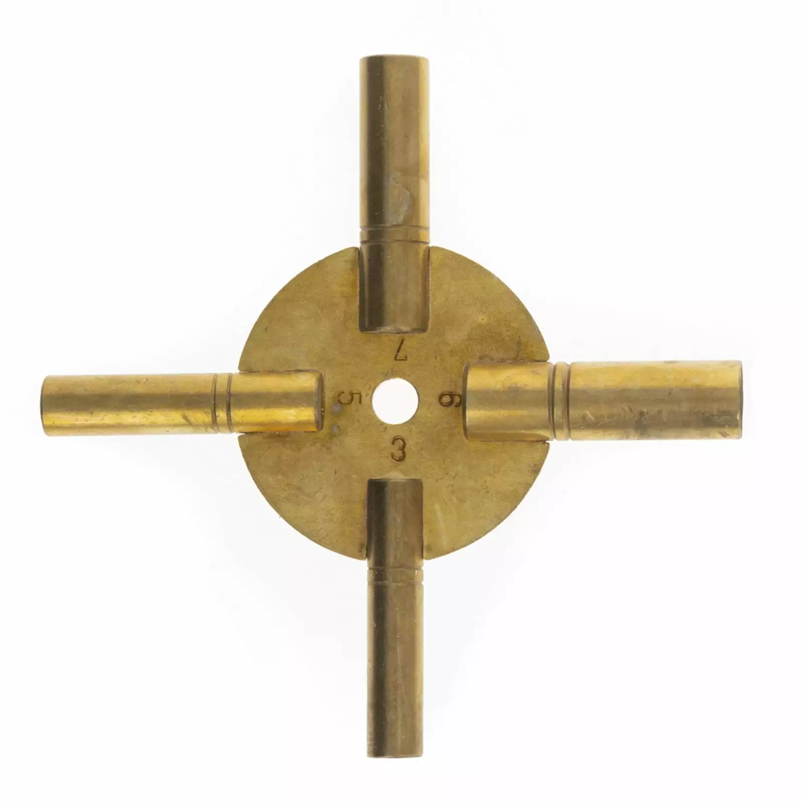 Universal Tool Antique Grandfather Brass Clock Key 4 Prongs Odd Numbers