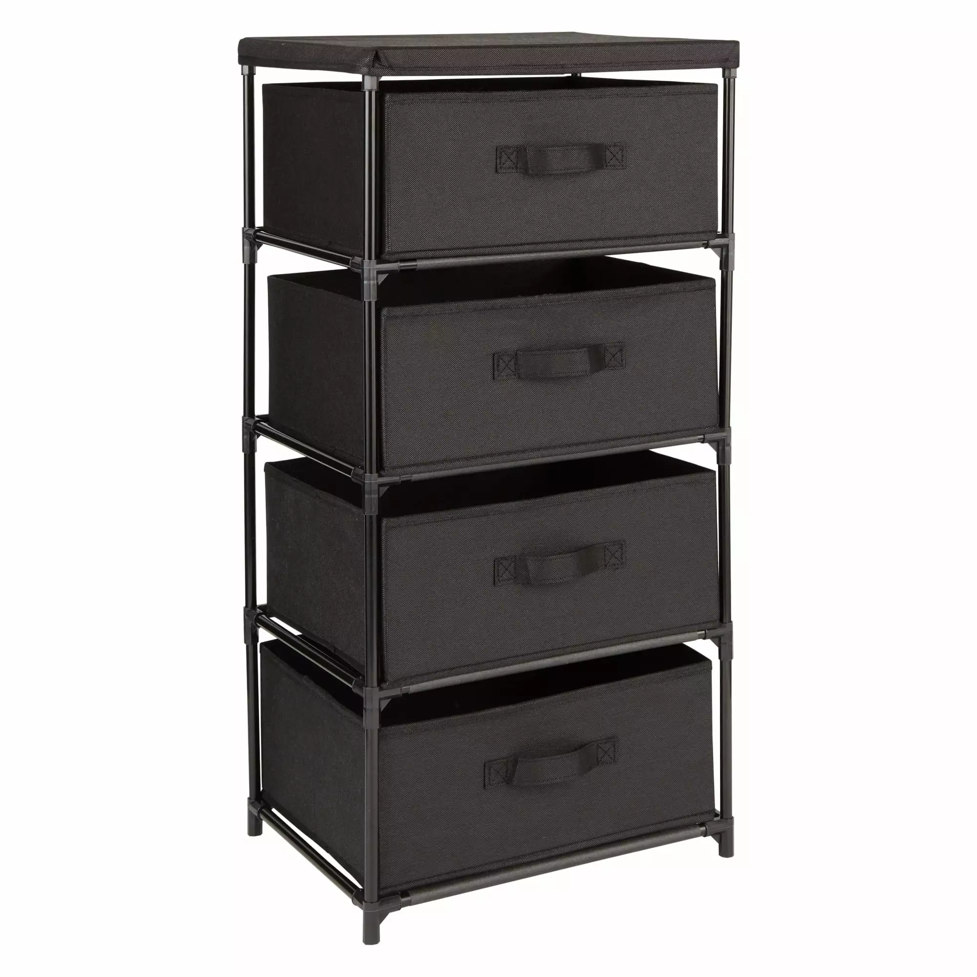 4-Tier Tall Closet Dresser Drawers - Clothes Organizer and Fabric Storage Bedroom Black Juvale