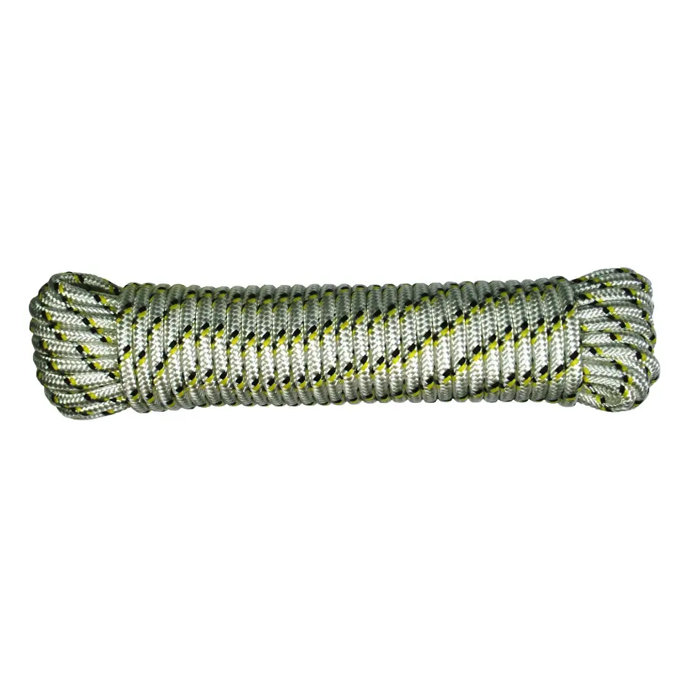 7/32'' Polyester Clothesline, White and Amber - 50'