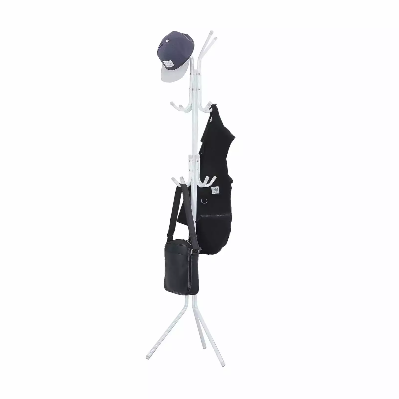 Freestanding Coat Rack 12 Hooks Entryway Hall Tree Clothes Hanger Stand White Junjuntian