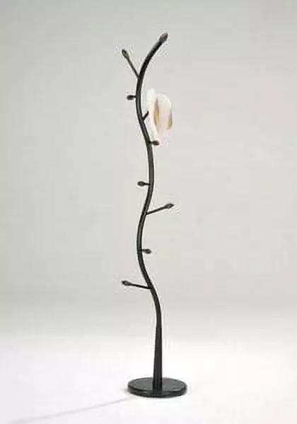 Legacy Decor Metal and Wood Hall Tree Coat Hat Rack Black Walnut Color Accents