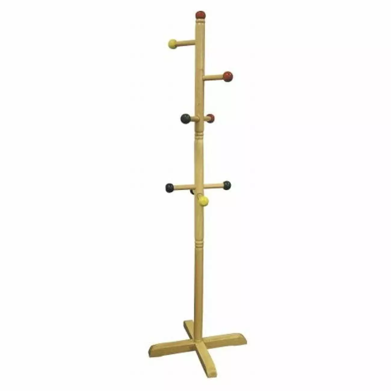 Ore International JW-101 Kids 8-Peg Coat Rack Primary Colors - Wall Mounted Hanger