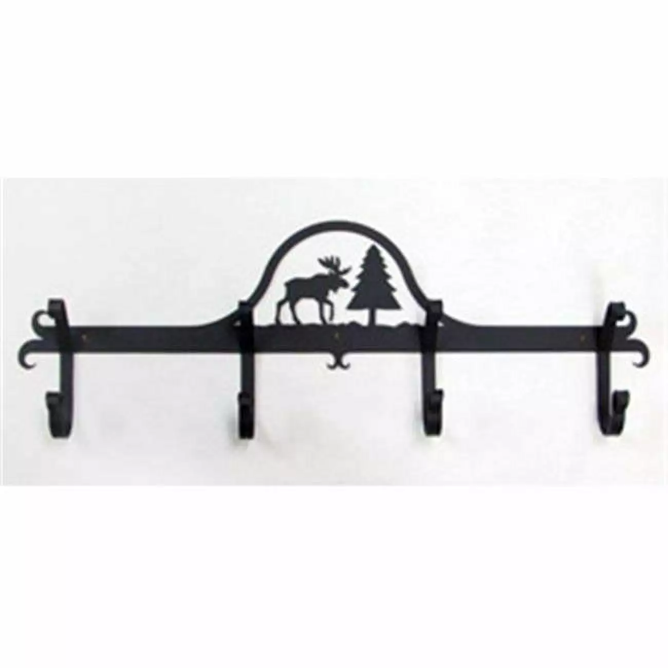 Village Wrought Iron CB-22 Wall Mounted Coat Rack Moose and Pine Tree Hooks