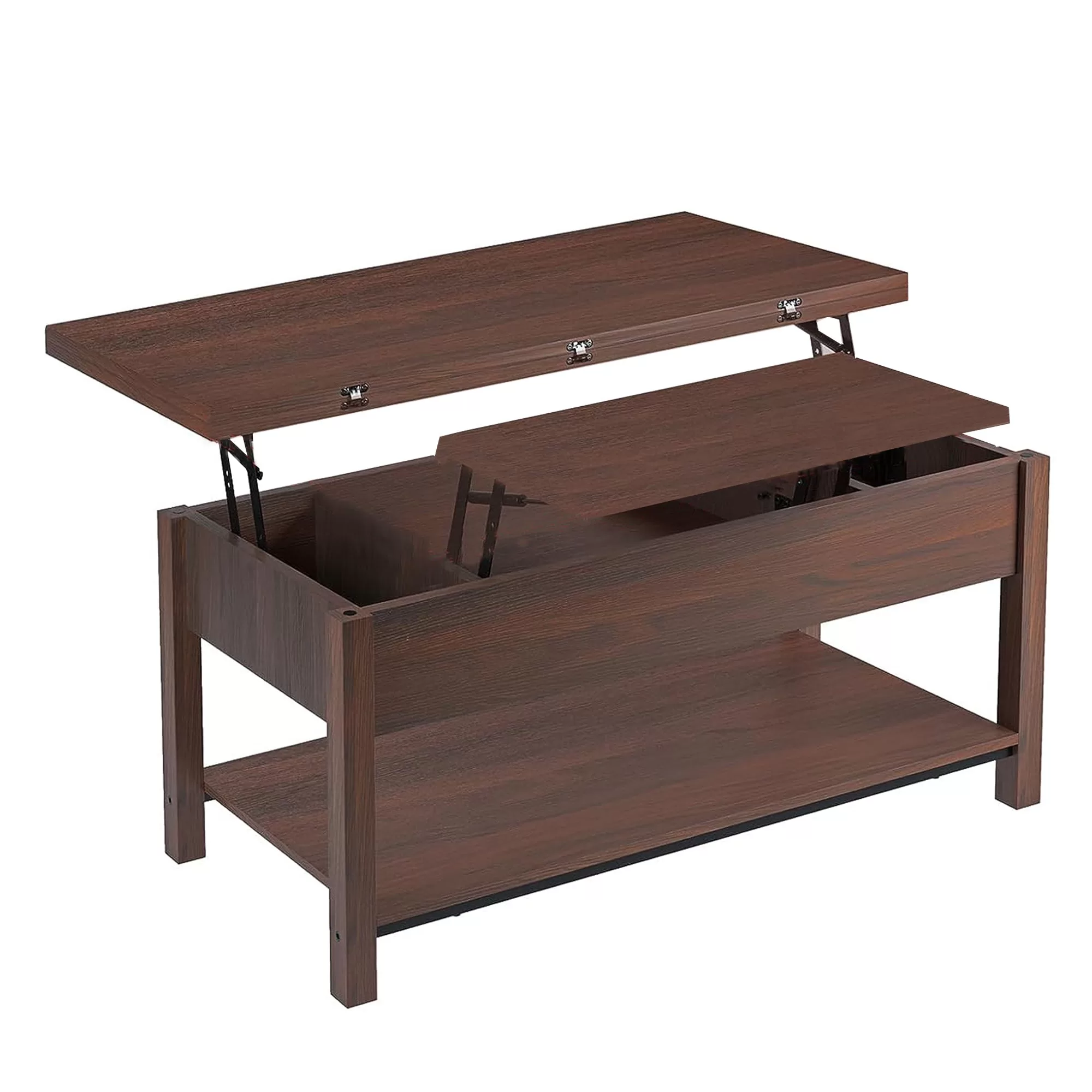FABATO 4 1 Multi-Function Convertible Coffee Table Storage Espresso Living Room
