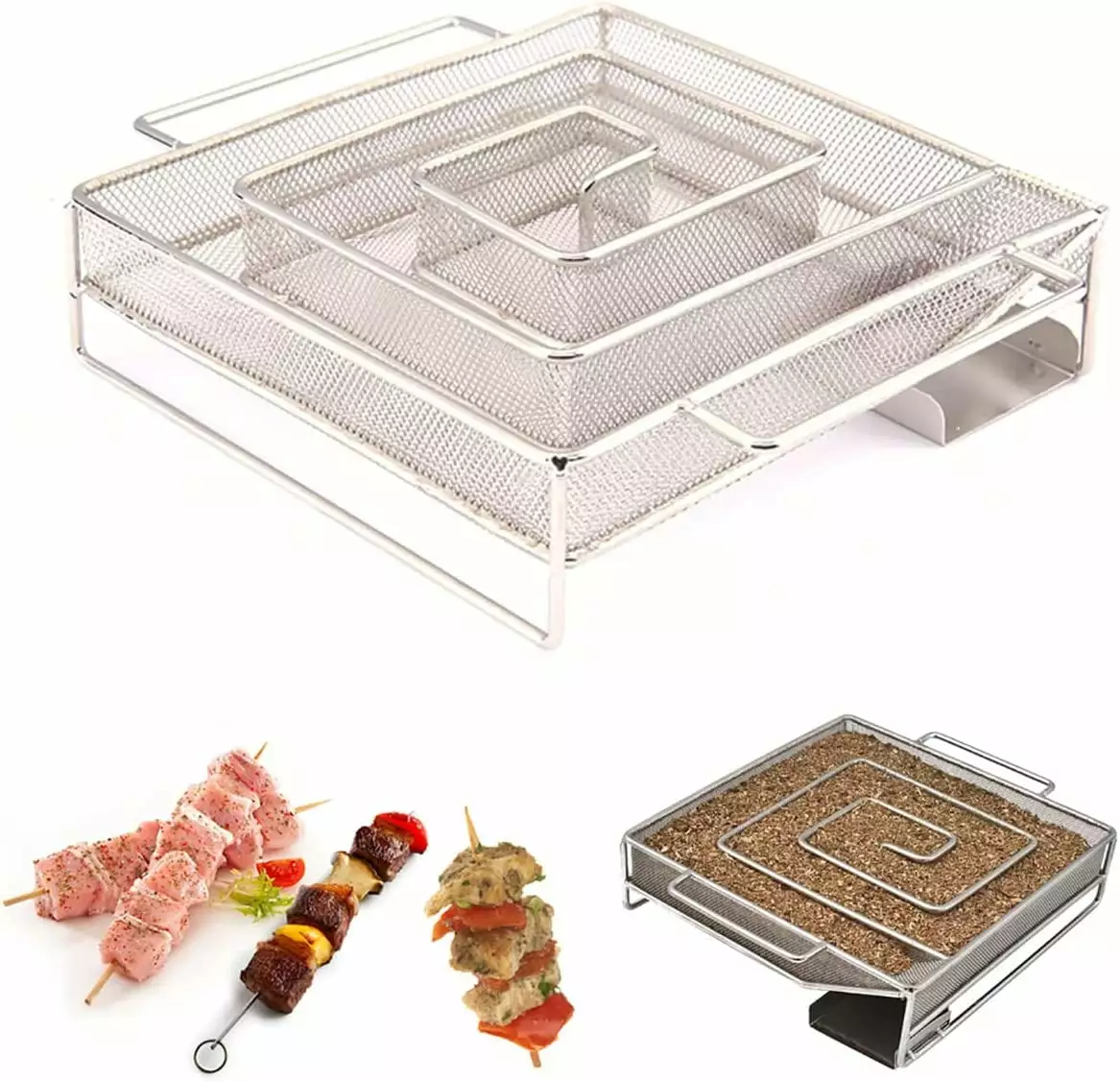 Cold Smoke Generator Pellet Smoker Tray Box BBQ Grill 5.9 x 5.9 Inch ZZJSM