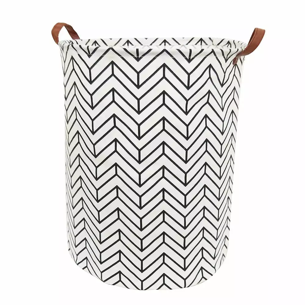 Round Fabric Waterproof Storage Bin Collapsible Hamper Handles Blankets Toys Kids Room Auchen