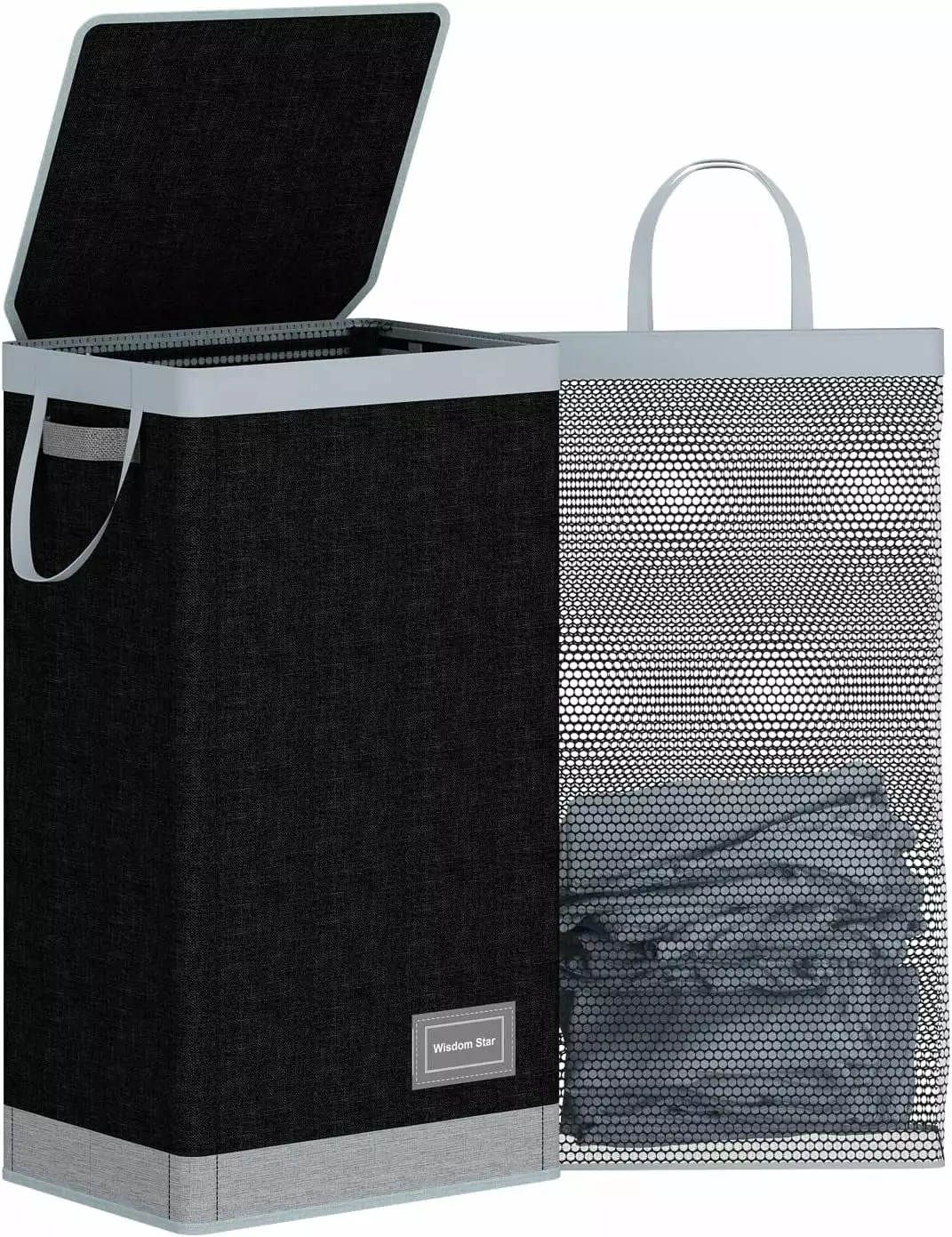 Werseon Laundry Hamper 100L Collapsible Large Laundry Bins Lid Dirty Clothes Hamper Laundry Bin Organizer Laundry Room Bed...
