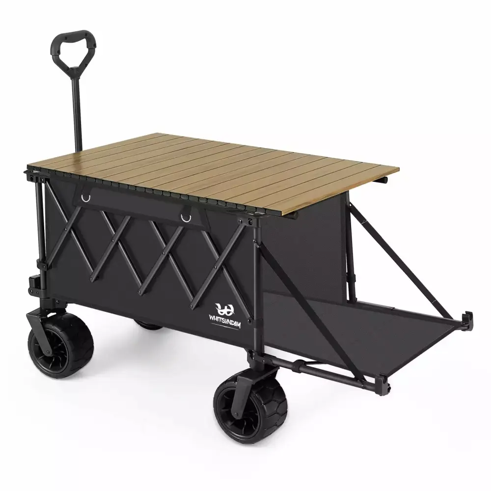Collapsible Wagon Heavy Duty Tailgate Table and All-Terrain Wheels With