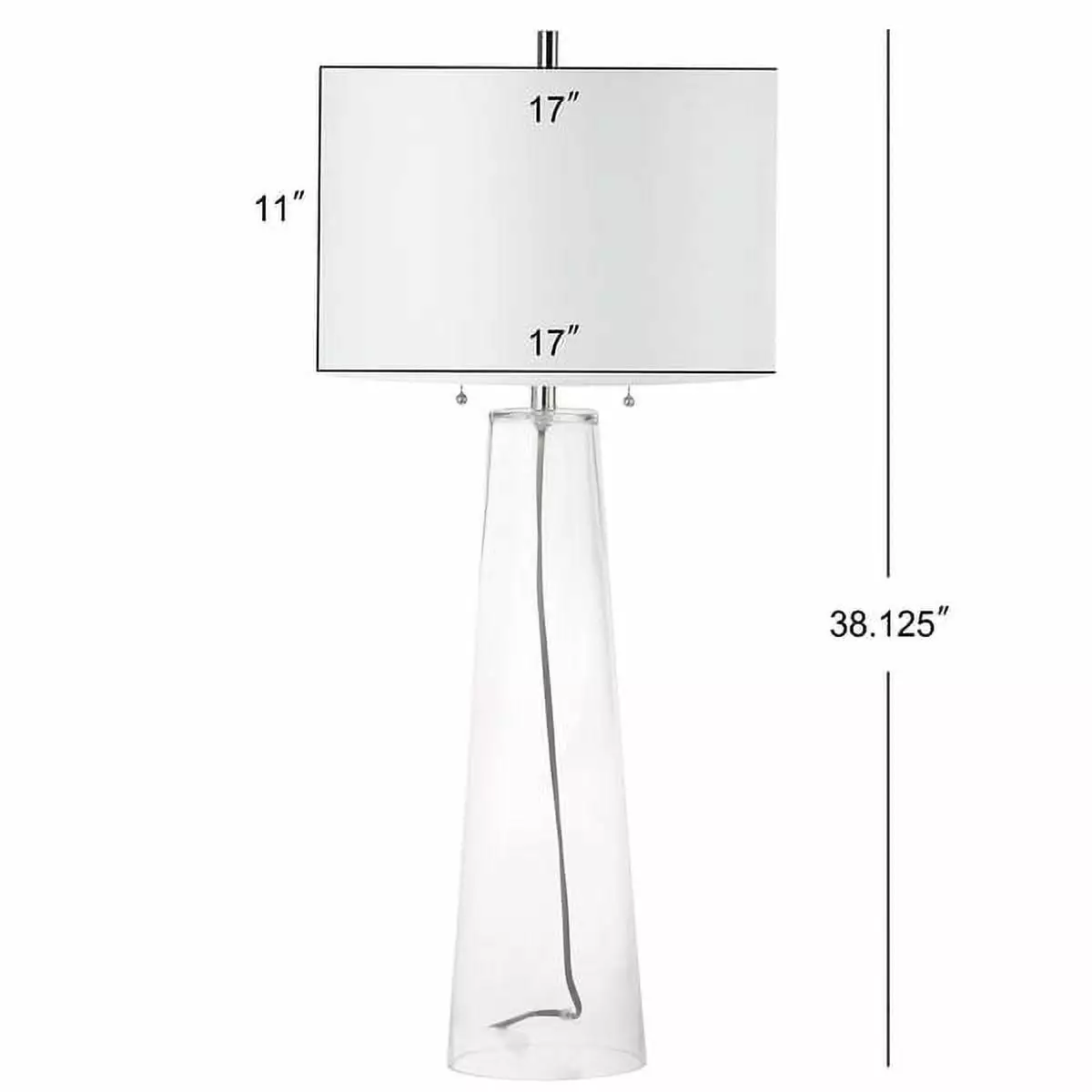 SAFAVIEH Myrtle 38 H Glass Column Table Lamp Clear Set 2 Modern Lighting