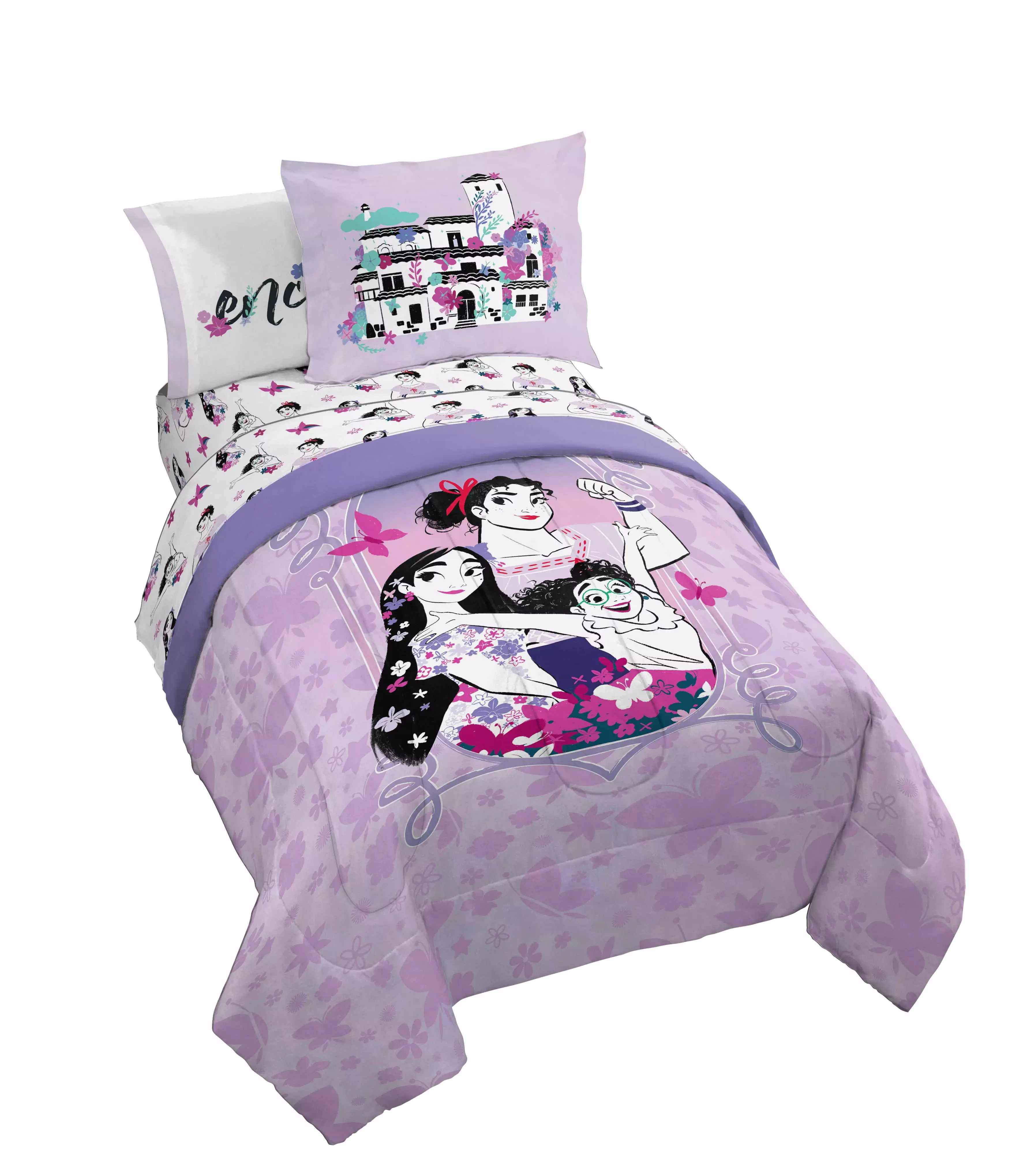Encanto Magical Madrigal Sisters Purple 7 Piece Queen Bed Set 100% Microfiber Jay Franco