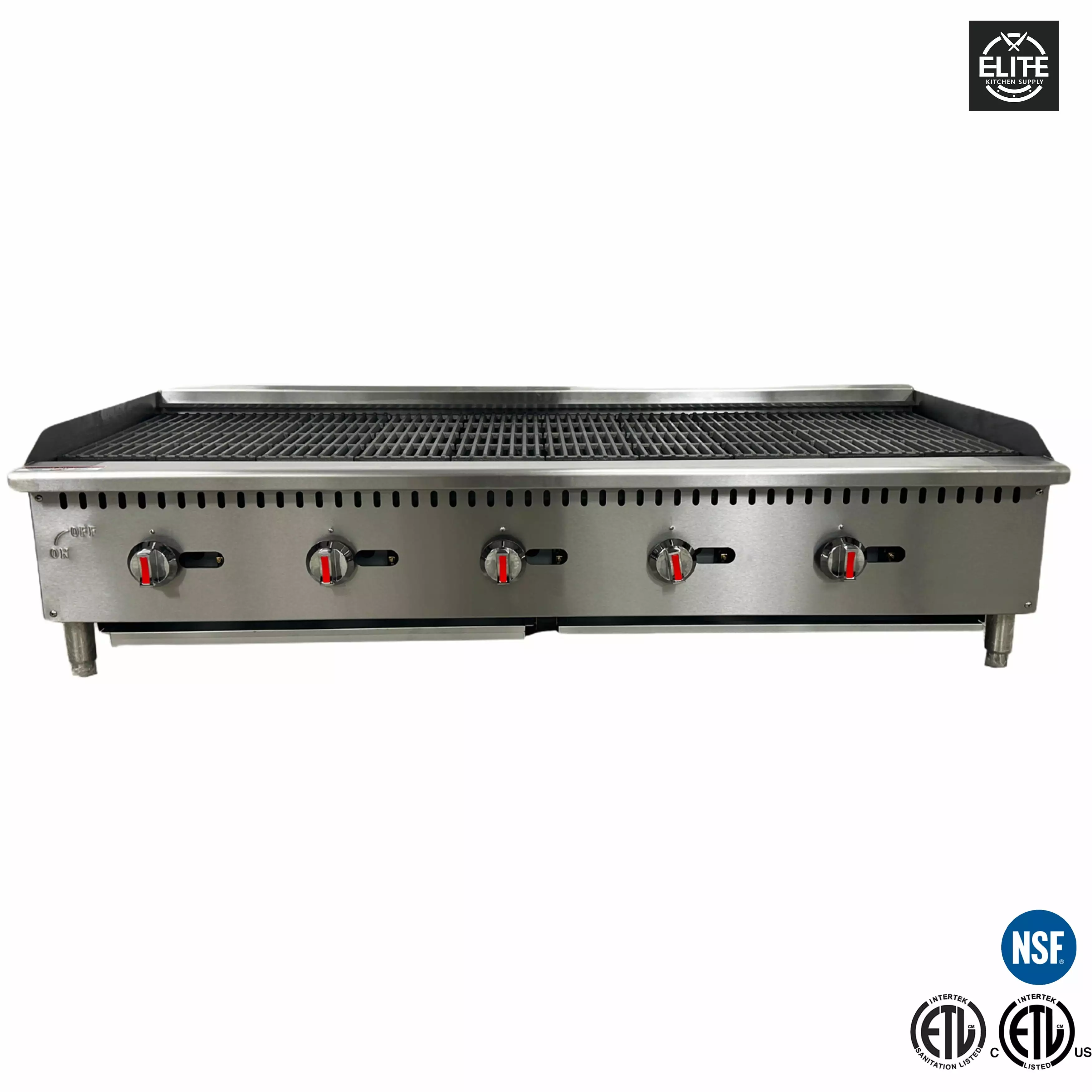 60 . Commercial Radiant Countertop Charbroiler 150000 BTU Restaurant Gas Radiant Broiler Grill 5 Burners NSF ETL