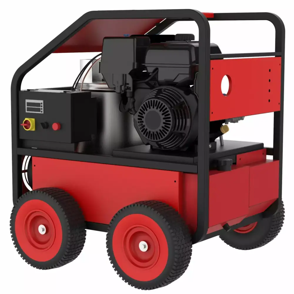 Powerful Commercial Hot Water Gas-Oil Fired Pressure Washer 3.5 GPM and 4000 psi Dependable Kohler Engine Direct Drive Sys...