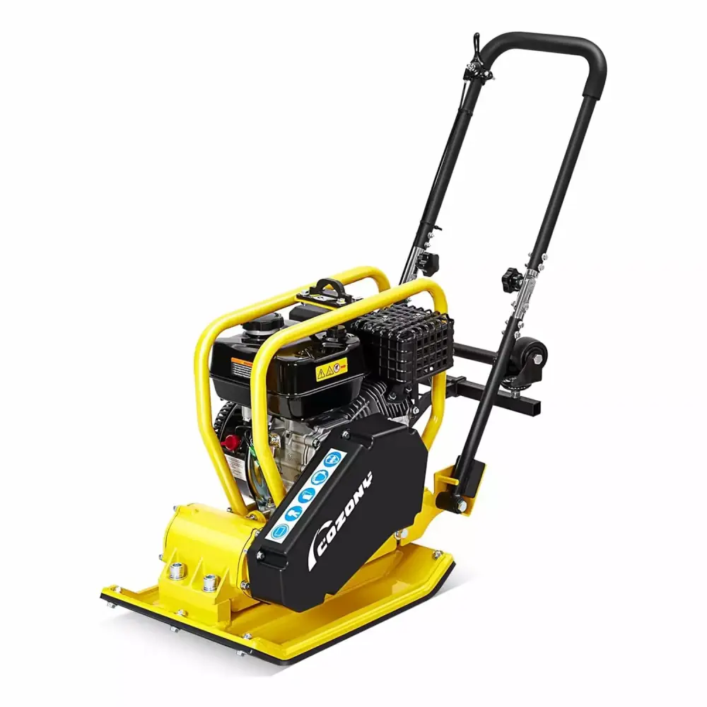 7.0 HP Plate Compactor 4500LBS Compaction Force 212cc Gasoline Engine 5760 VPM Power Vibratory Soil Compaction EPA Compliant