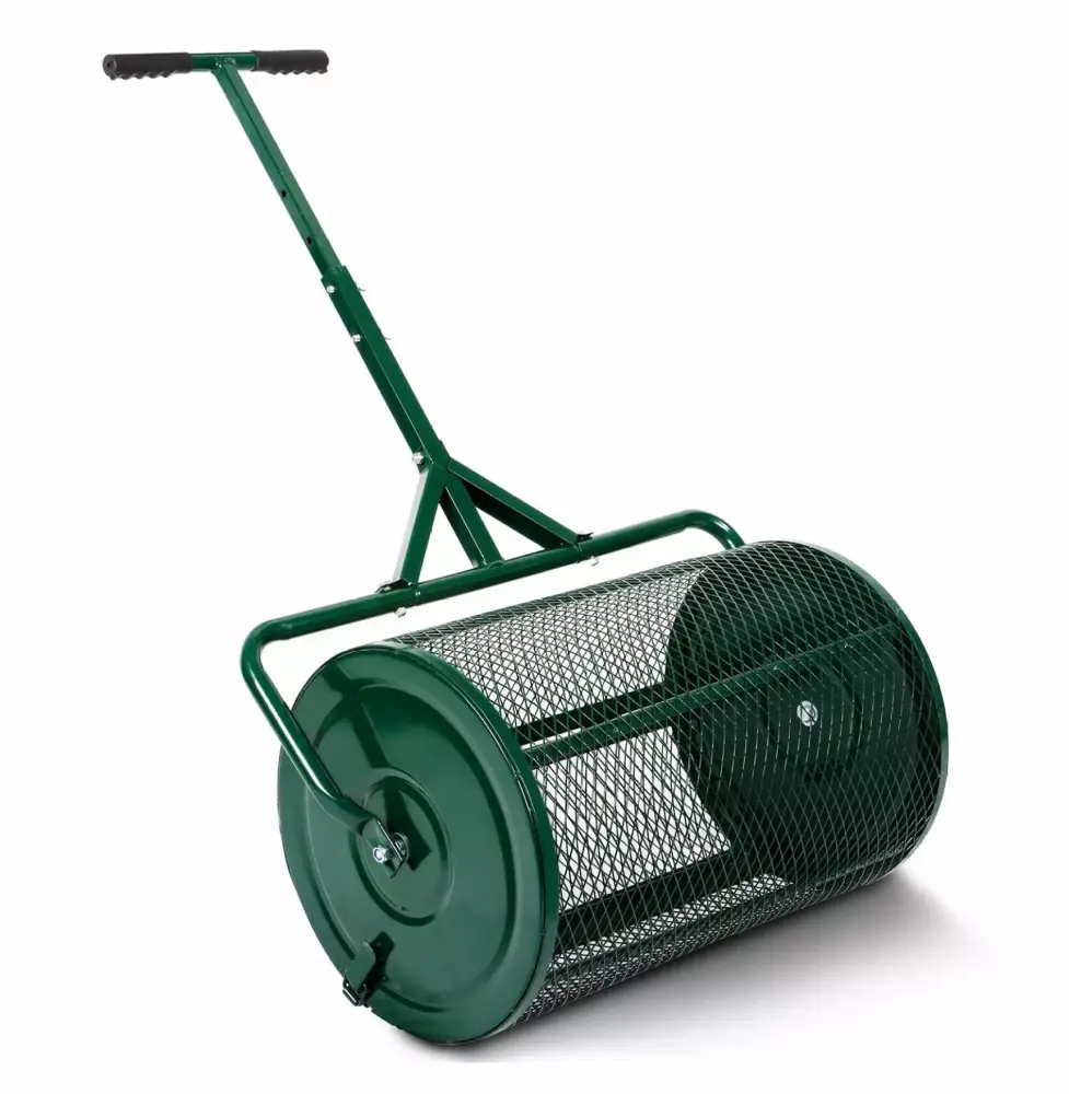 Compost Peat Moss Spreader Heavy Duty Metal Mesh Spreader Adjustable Handle