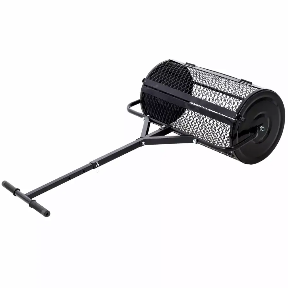 24 Inch Peat Moss Spreader T-Shaped Handle - Metal Mesh Compost Roller Lawn and Garden