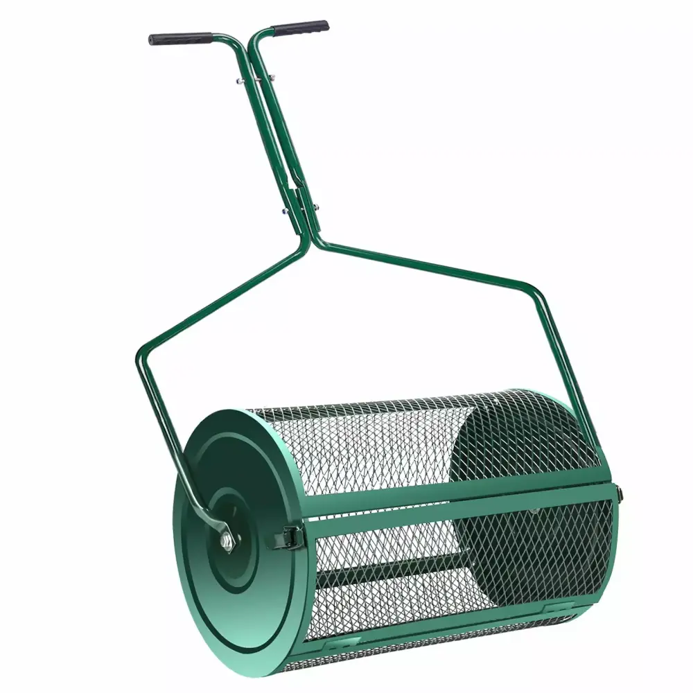 Lunnahai Compost Spreader Upgraded T-Ring Handle Peat Moss Spreader Green-S Black