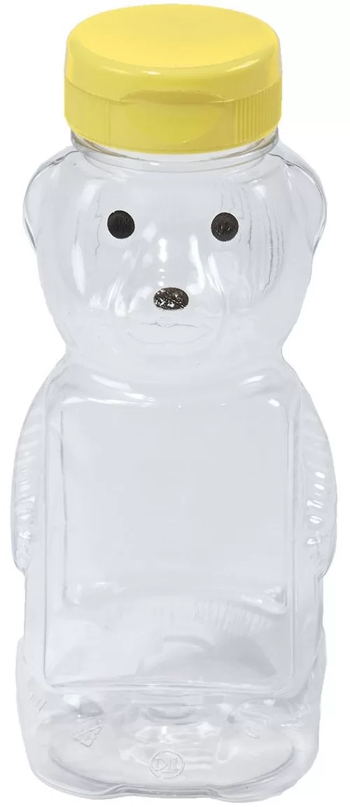 Little Giant HBEAR12 12 Oz Plastic Honey Bear Bottle Dispensing