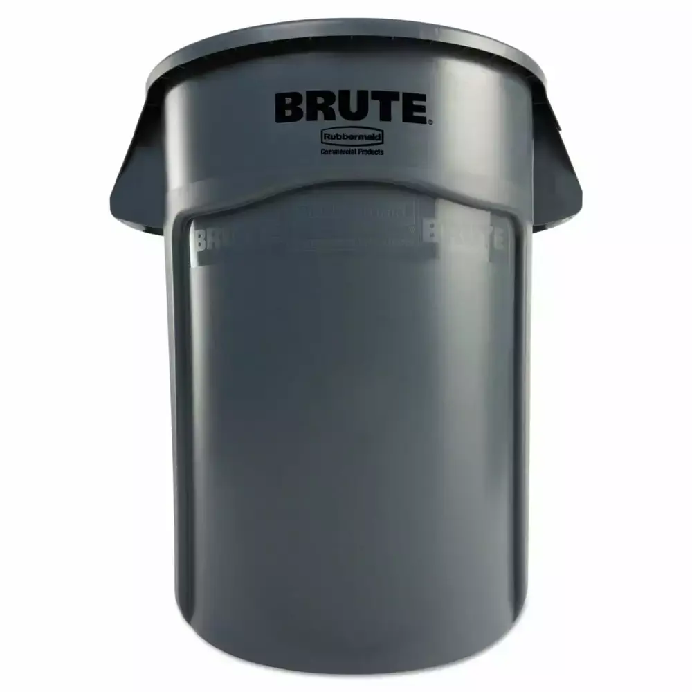 Rubbermaid Commercial FG264360GRAY Brute 44-Gallon Round Plastic Vented Container Gray 1